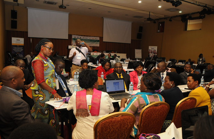 Ugandan delegation discussing their country commitments during the December 2017 NEAPACOH meeting in Kampala