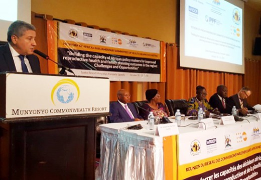 Mr. Adnene, ED of PPD delivering Opening Statement at the meeting of NEAPACOH from 30-31 October 2018 in Kampala, Uganda
