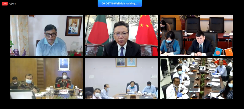 Chinese Embassy Invited Prof. Zhang Wenhong to Share Experiences with Bangladesh health officials and medical workers on Combatting Coronavirus Pandemic through Video-Conference